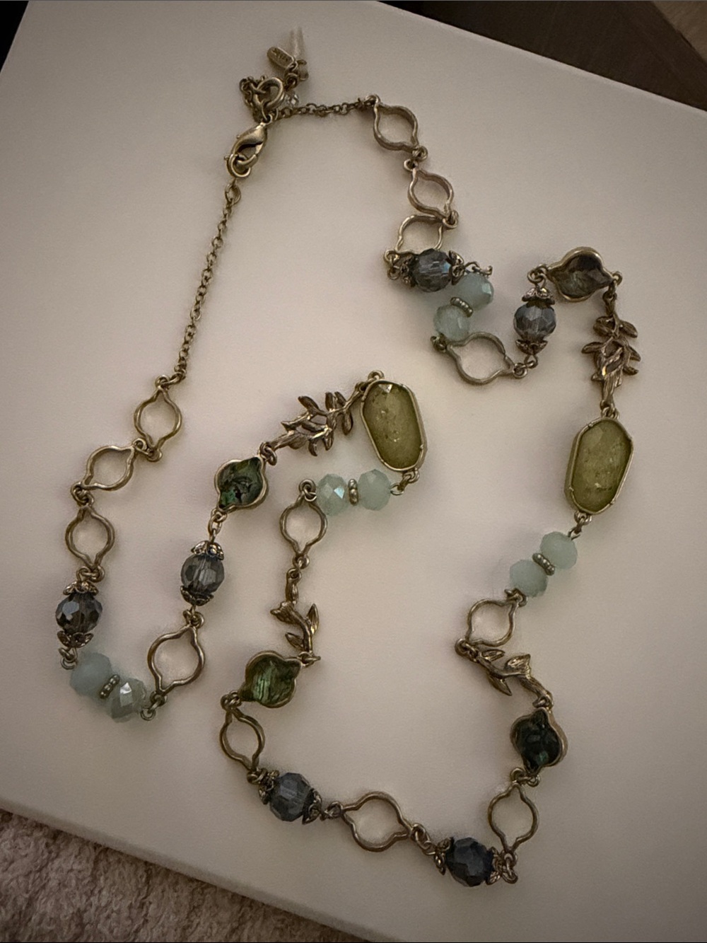 Handcrafted Green and Blue Beaded Women's Necklace